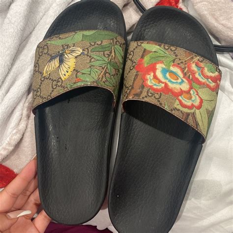 gucci butterfly shoes|gucci slides with butterfly.